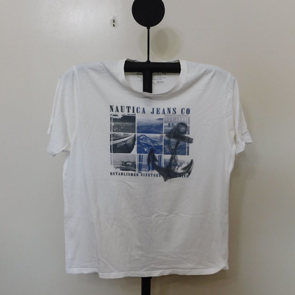 Nautica Jean Company White Short Sleeve Crew Neck T-Shirt - XL